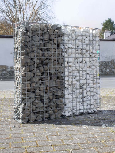 Panier de gabion 100x100x20cm rempli