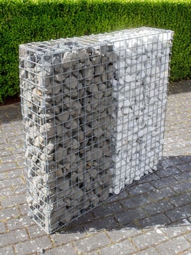 Panier de gabion 100x100x20cm rempli