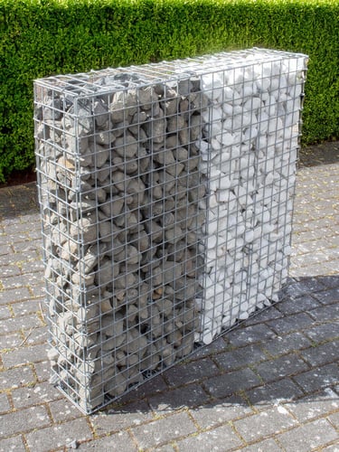Panier de gabion 100x100x20cm rempli