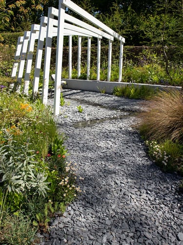 Ardoise noire gravier jardin paysagé