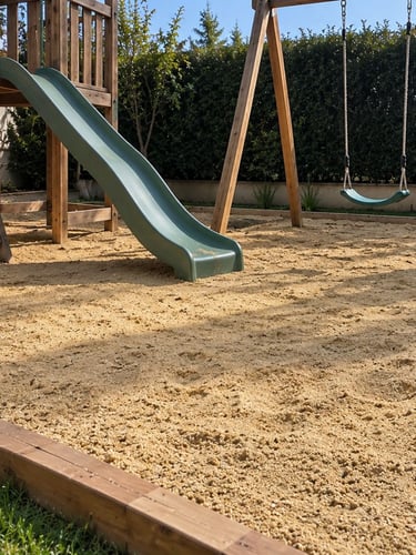 Areia para brincar instalada