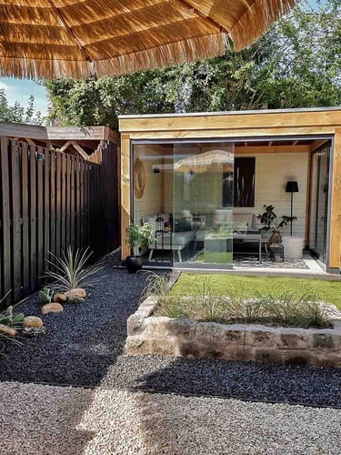 Basalte gravier noir concassé jardin paysagé