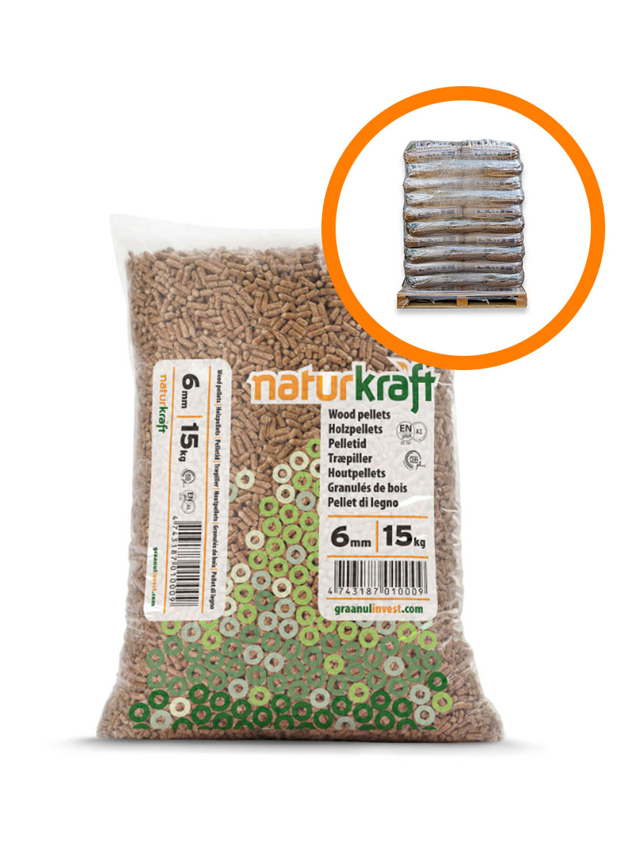 Granulés (pellets) de bois EN+A1 / DIN+ palette complète 66 sacs