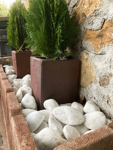 Bolo Blanco de mármol jardin 