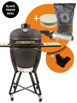 The Columbus Large Charcoal Grey Compleet Kamado incl. Startersset