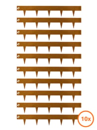 Multi-Edge METAL Lawn Edging Corten Steel 100x17,5cm, set of 10 pieces