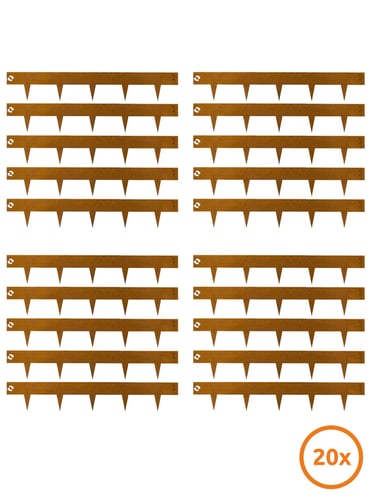 [Borda Multi-Edge METAL Corten] 100x17,5cm, conjunto de 20 peças