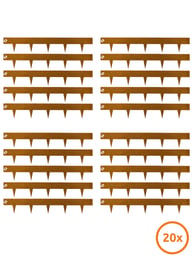Bordure de jardin Multi-Edge METAL Acier Corten 100x17,5cm, Lot de 20 pièces 