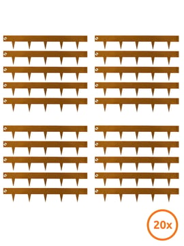 Bordure de jardin Multi-Edge METAL Acier Corten 100x17,5cm, Lot de 20 pièces