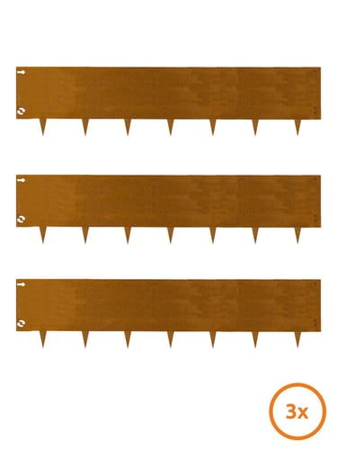 Borda Multi-Edge METAL Corten, 150x37,5cm, conjunto 3 peças