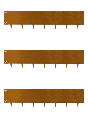 Bordure de jardin Multi-Edge METAL Acier Corten 150x37,5cm, Lot de 3 pièces