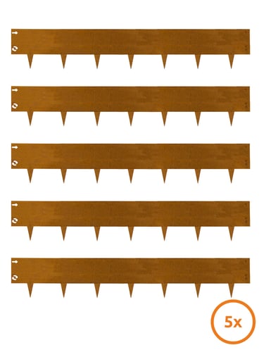 Bordure de jardin Multi-Edge METAL Acier Corten 150x27,5cm, Lot de 5 pièces