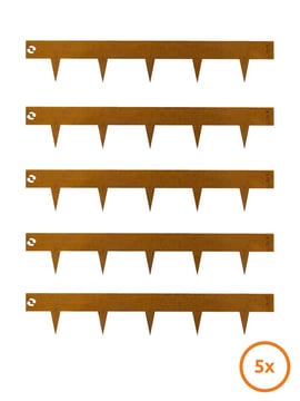 Bordure de jardin Multi-Edge METAL Acier Corten 100x17,5cm, Lot de 5 pièces