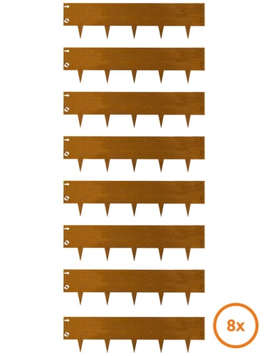 Borda Multi-Edge METAL Corten 100x27,5cm, conjunto 8 peças