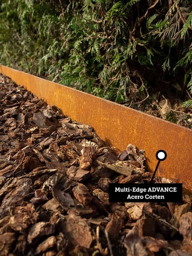 Corteza de pino 25 - 60mm instalado Multi-Edge Advance Acero Corten