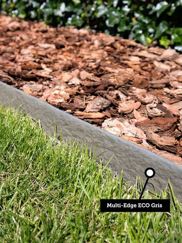 Corteza de pino 25 - 60mm instalado Multi-Edge ECO Gris