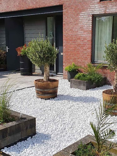 Crystal White galets blanc 16 - 25mm jardin paysagé