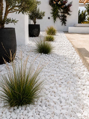 Crystal White gravier marbre concassé jardin paysagé