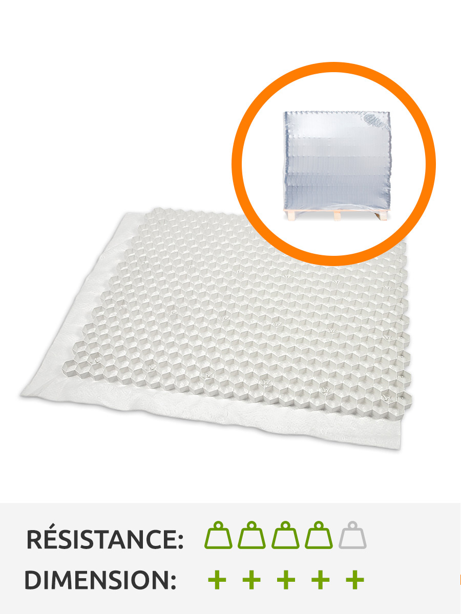 Palette complète stabilisateurs de gravier EuroGravel PLUS blanc