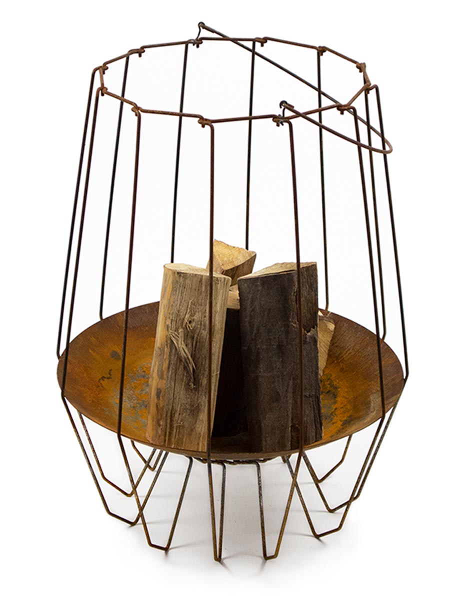 Mood&Fire Vuurschaal HIGH gevuld (hout wordt niet meegeleverd) buiten