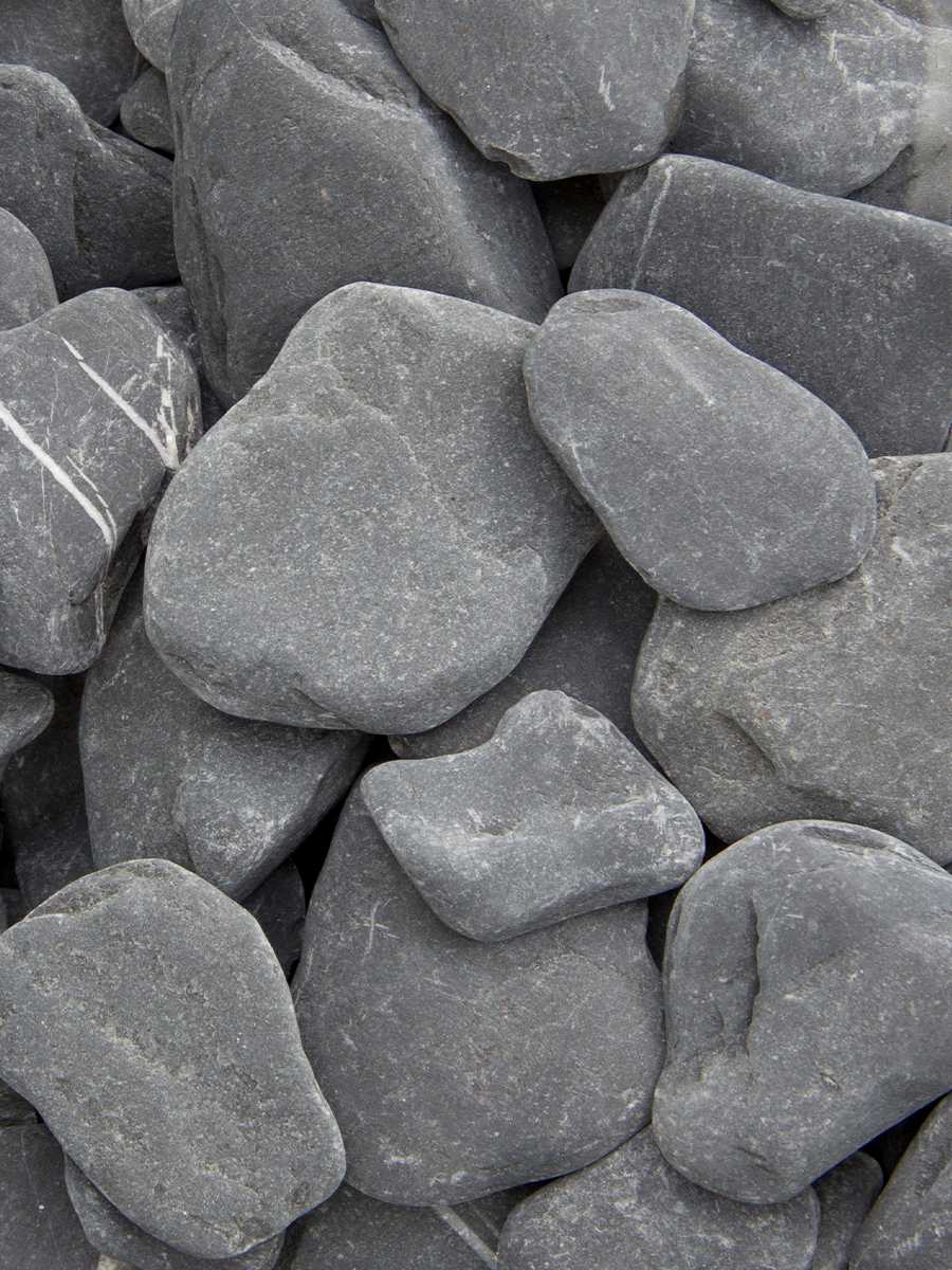 Flat Pebbles zwart 30 - 60mm (3 - 6cm)