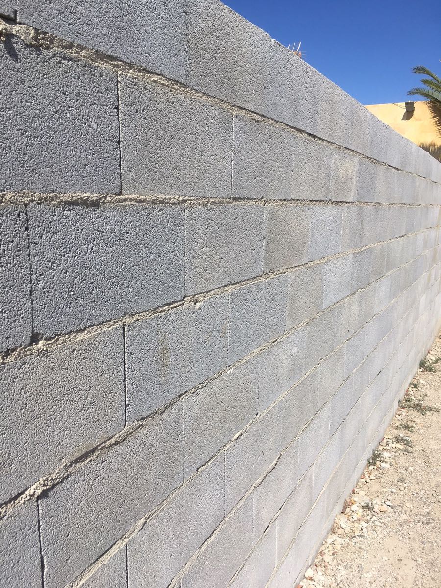 Bloques De Hormigon Hueco Liso Gris 40x20x20cm