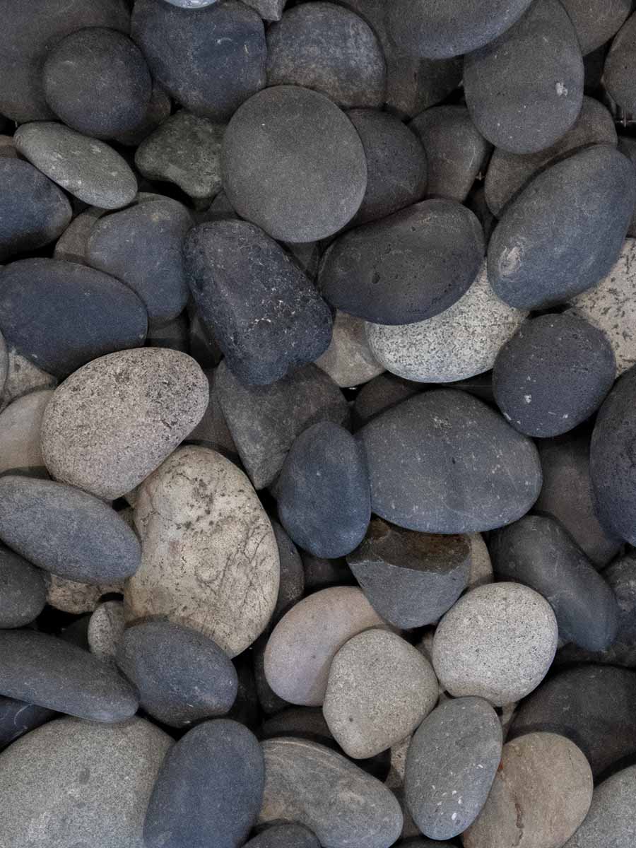 Beach pebbles noir grands galets 30 - 60mm (3 - 6cm)