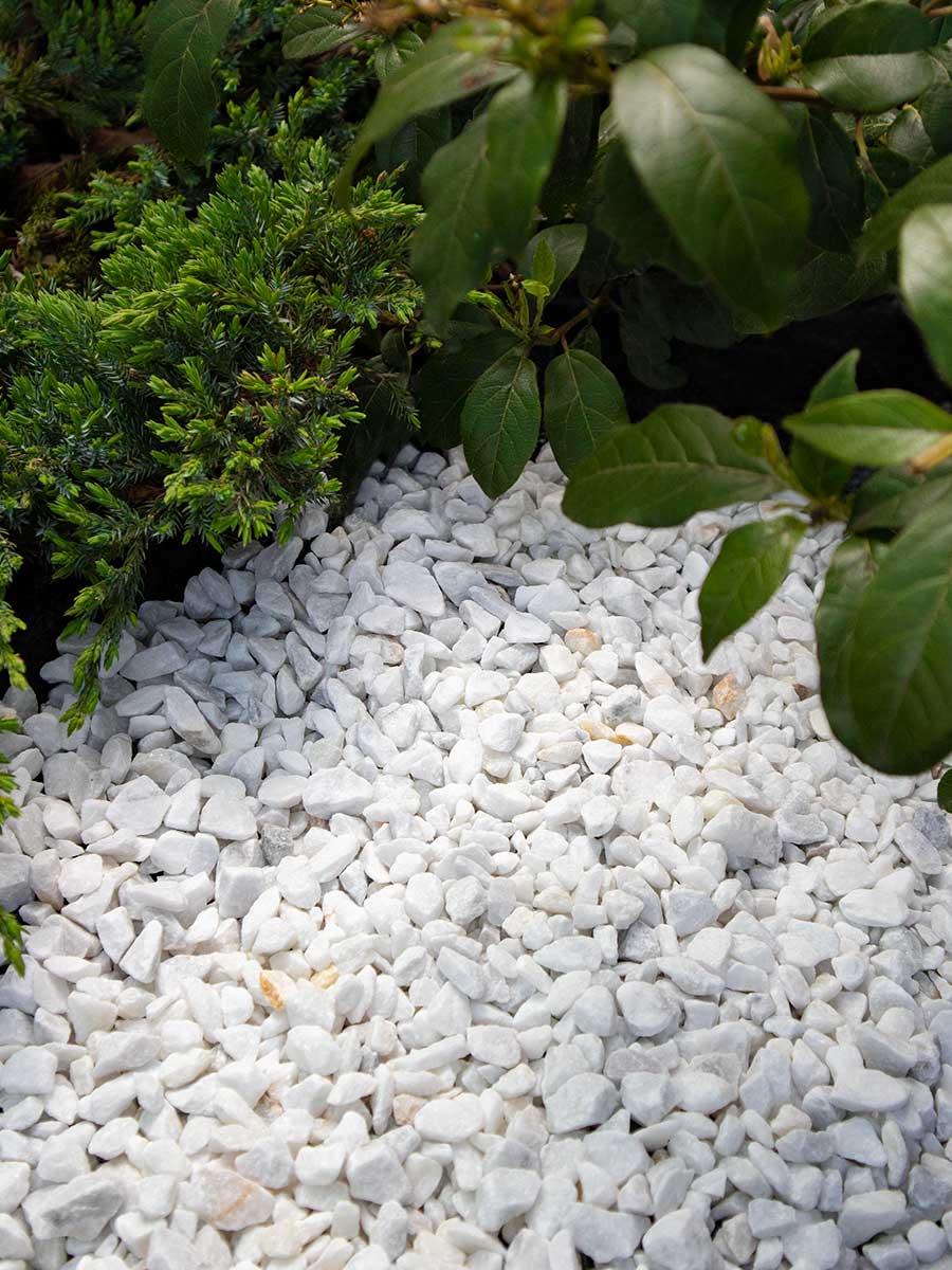 Carrara gravier blanc concassé 9 - 12mm jardin paysagé