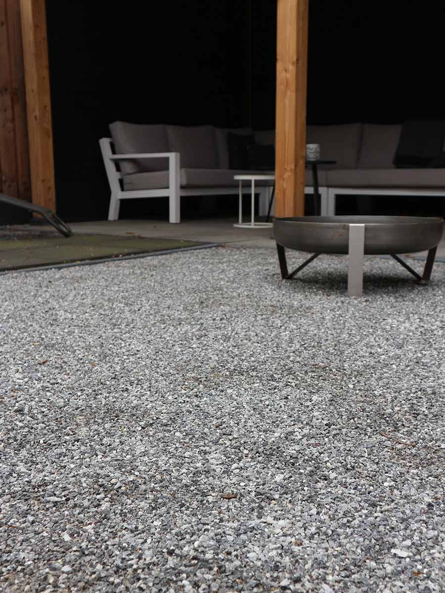 Dolomit Splitt Silver-Grey verlegt