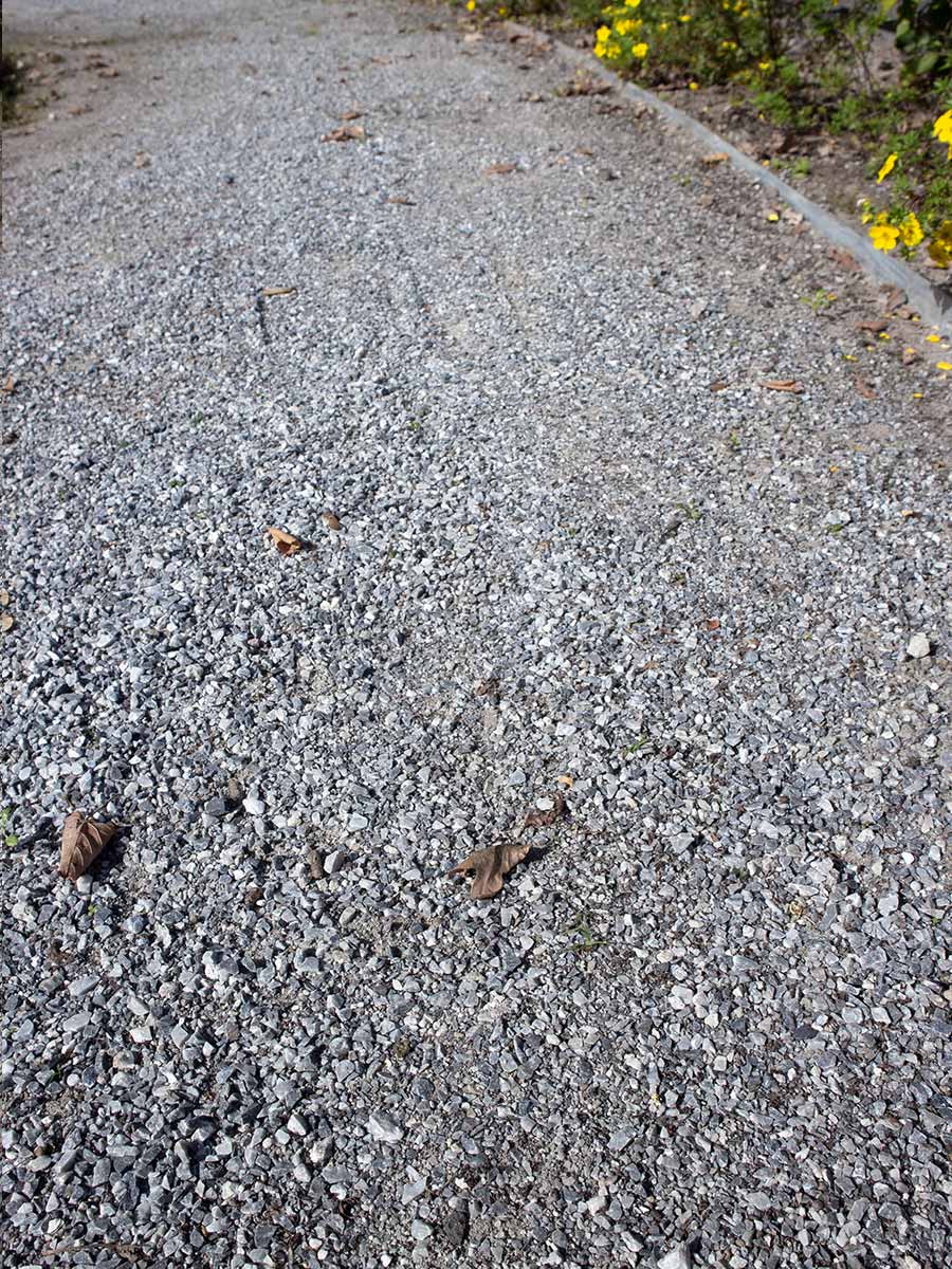 Dolomit Splitt Silver-Grey verlegt