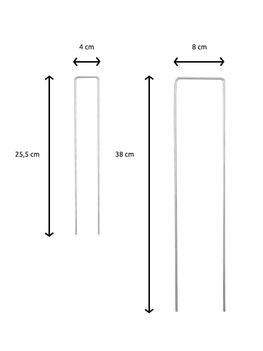 Grapas de sujeción galvanizadas Forma U en 2 formatos
