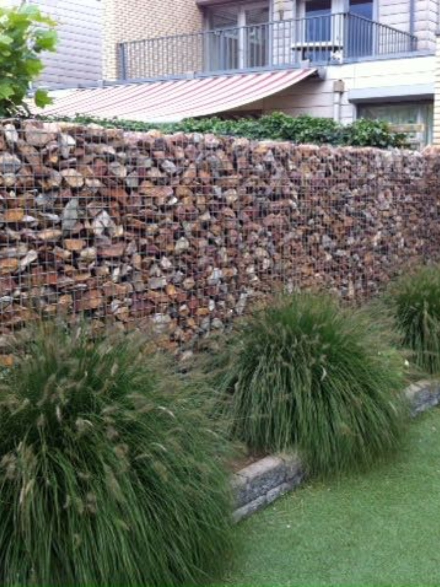Pierres à gabion Grès rouge-rose jardin paysagé