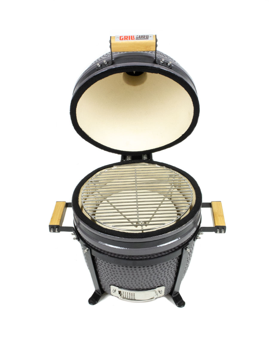 Grill Guru Classic Compact Grey Kamado 38cm geöffnet