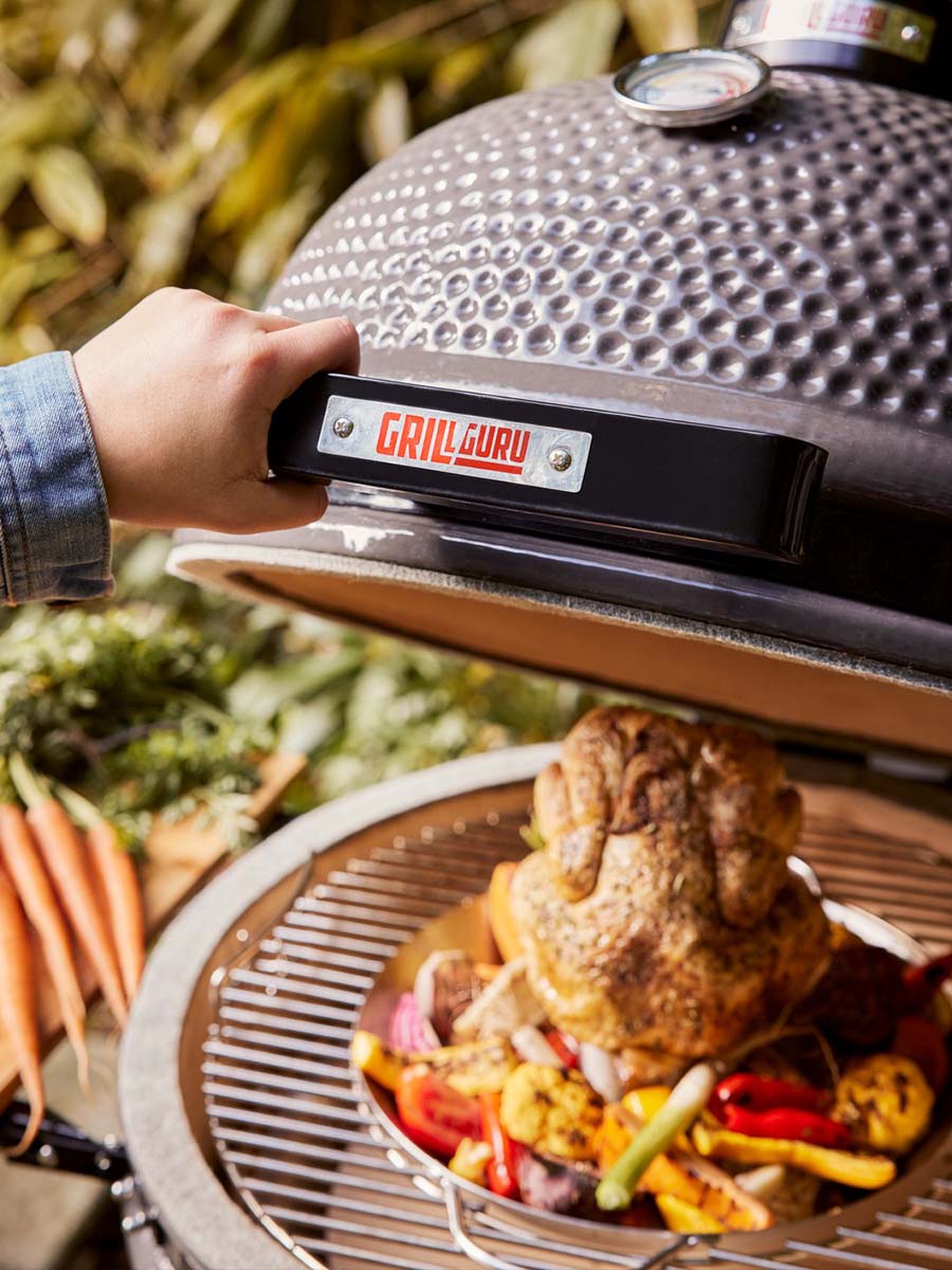 Grill Guru Classic Large Grey mit großem 46-cm-Flip-Grid-Grillrost