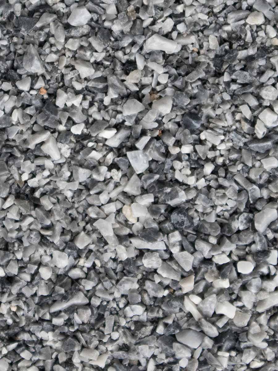Ice Blue fin gravier de marbre concassé 0 - 5mm humide