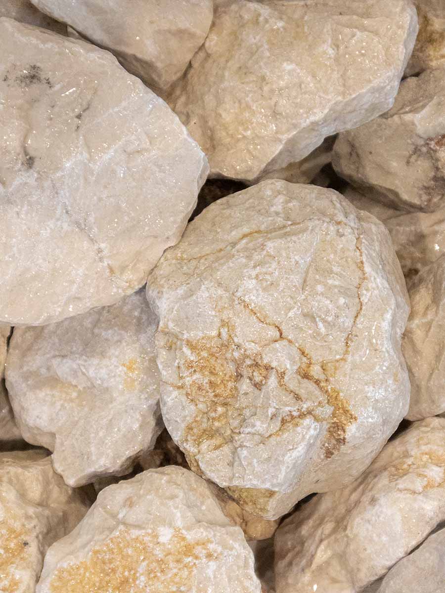 Pierres calcaires à gabion jaune Yellow Sun 60 - 120mm (6 - 12cm) (humide)