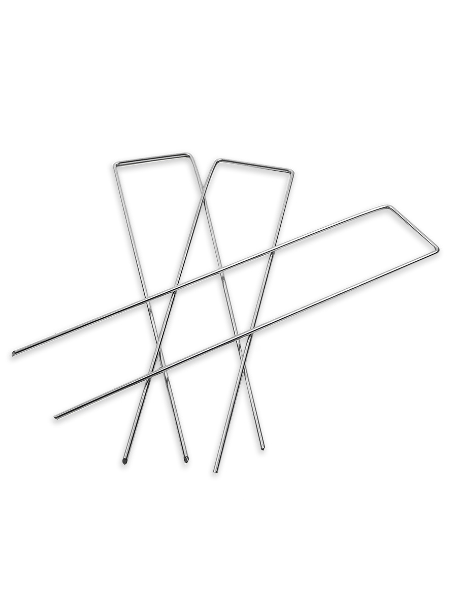 Piquets d'ancrage forme U galvanisé, 38cm x 8cm x 4mm