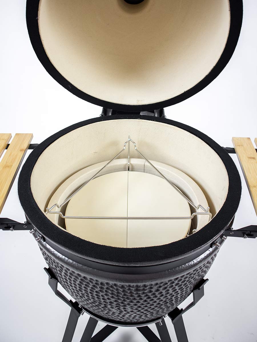 The Columbus Large Kamado Gris Charcoal Completa placas de cerámica + soporte para rejilla
