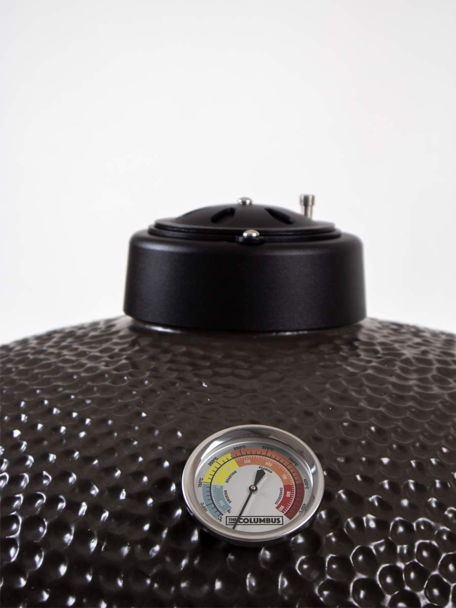 The Columbus Large Kamado Gris Charcoal Completa, ventilación superior y termómetro