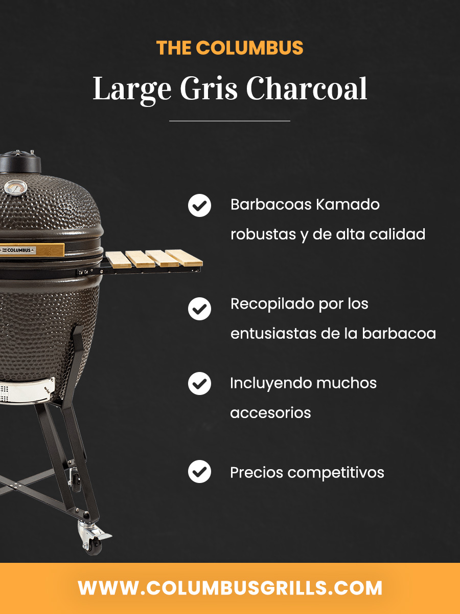 The Columbus Large Kamado Gris Charcoal Completa
