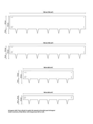 Les dimensions toutes les variantes de Multi-Edge METAL corten