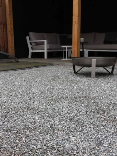 Dolomit Splitt Silver-Grey verlegt