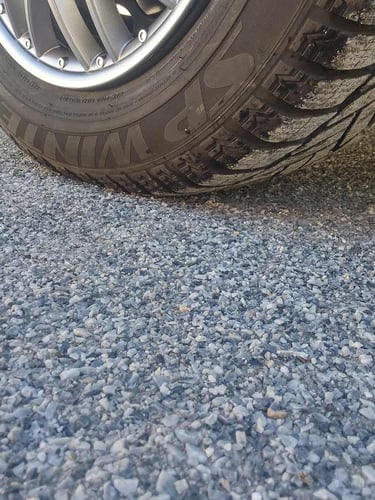 Dolomit Splitt Silver-Grey 0 - 5mm verlegt