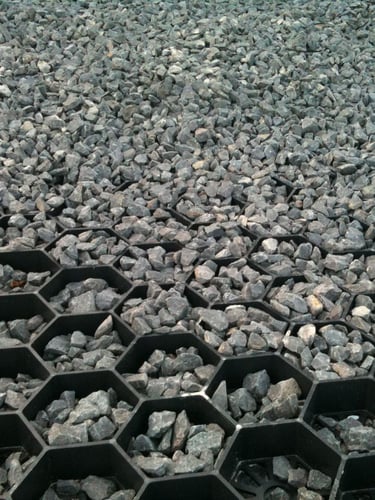 Geoceldas Easygravel rellenadas con grava