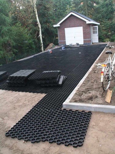 Estabilizador de cascalho Easygravel 3XL preto instalada