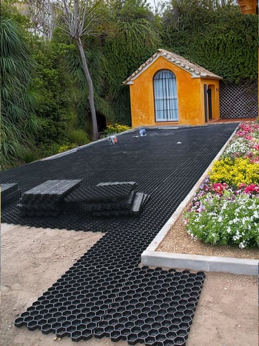 Estabilizador de cascalho Easygravel 3XL preto instalada