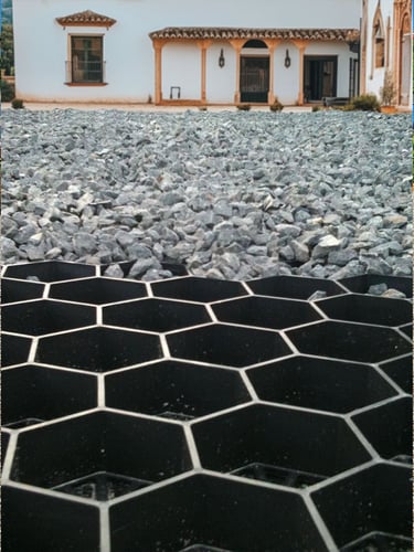 Estabilizador de cascalho Easygravel 3XL preto instalada