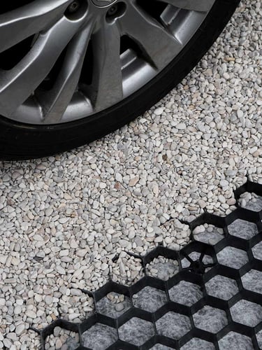 Geoceldas EuroGravel PLUS con coche