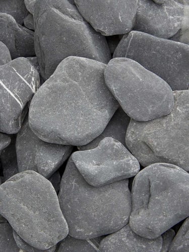 Flat Pebbles zwart 30 - 60mm