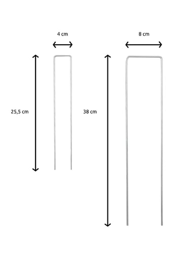 Grampo de fixação galvanizado em forma de U em 2 formatos